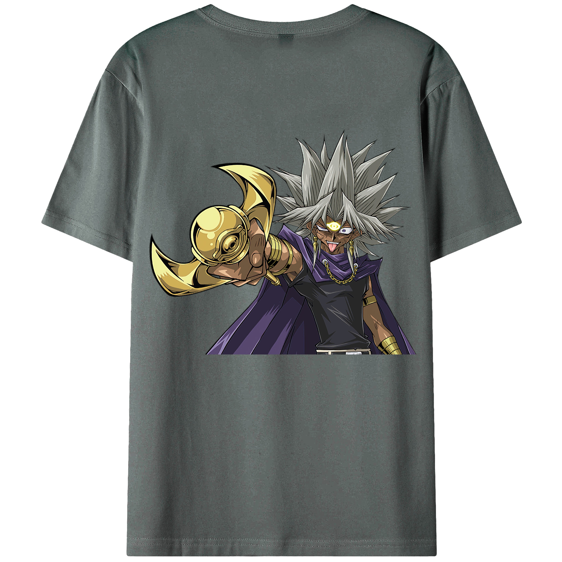 （画像用） 遊☆戯☆王 Yu-Gi-Oh! 綿100％ メンズ半袖Tシャツ（バックプリント） 通気性